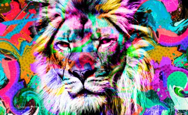 Koyu arkaplanda parlak boya lekeleri olan renkli sanatsal aslan ağızlığı..