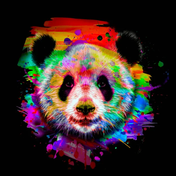 Fondo Grunge Con Graffiti Panda Pintado — Foto de Stock