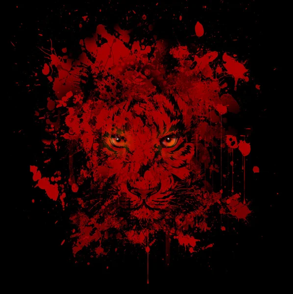 血まみれの虎 — ストック写真