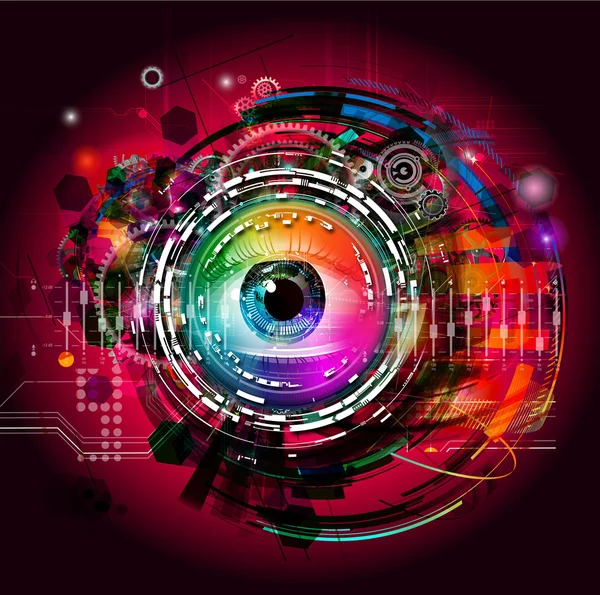 Esoterické oko na barevném pozadí. — Stock fotografie