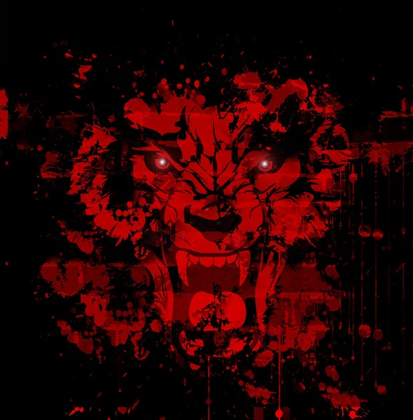 Kanlı kurt adam illüstrasyon