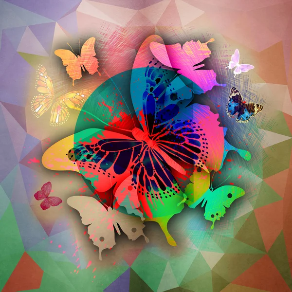 Abstract background with butterflies — Stock Photo, Image