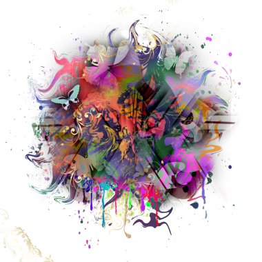 Kelebekler ile parlak arka plan