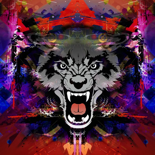 kızgın bir kurt kafası