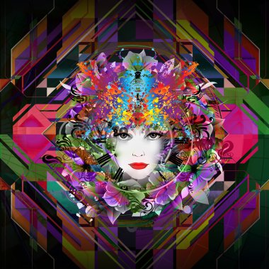 Mistik kadın illüstrasyon