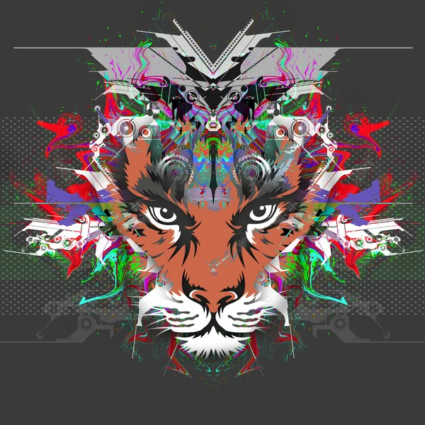 Abstracte kleurrijke illustratie voor tiger — Stockfoto