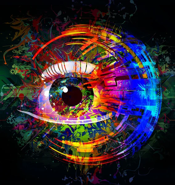 Human eye on colored background — Stock Photo, Image