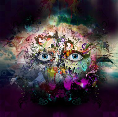 Yaratıcı arka plan üzerinde insan gözü