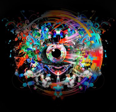 Yaratıcı arka plan üzerinde insan gözü