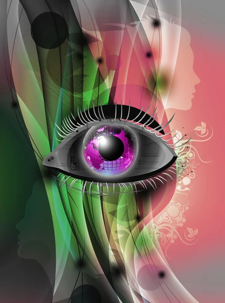 Occhio umano sullo sfondo creativo — Foto Stock