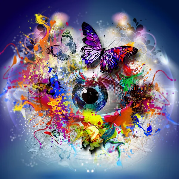 Harmony floral concept with eye — Stock Photo, Image