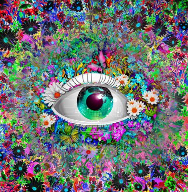 Yaratıcı arka plan üzerinde insan gözü