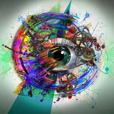 Yaratıcı arka plan üzerinde insan gözü