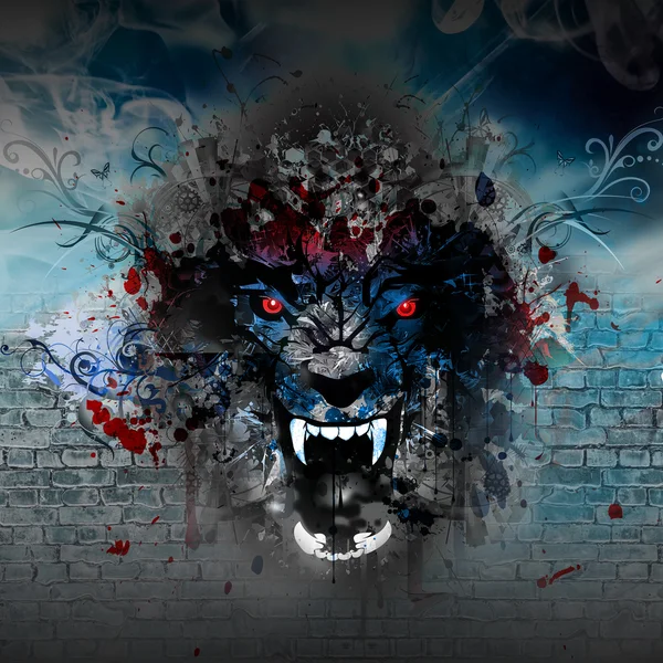 Illustration of Angry wolf head — Stock Photo, Image