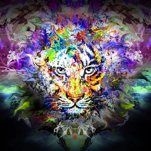 Abstract colorful illustration of tiger — Stock Photo, Image