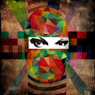Geometrik bir maskeli yüz