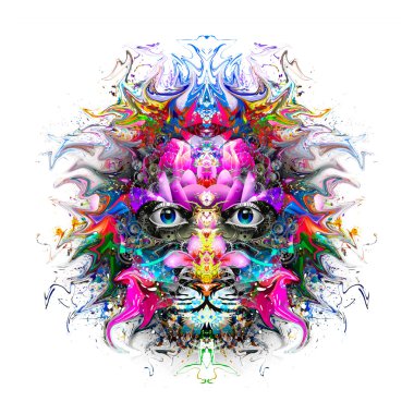 Beyaz arka plan üzerinde kaplan