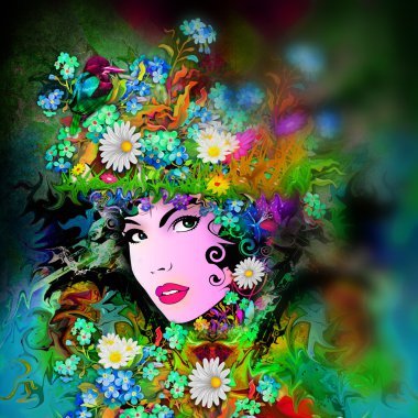 kadının yüzü ile arka plan