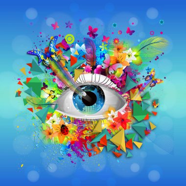 Eye on blue background clipart