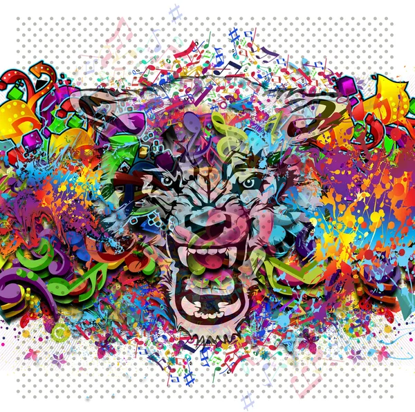 Arka plan kafasına kızgın kurt