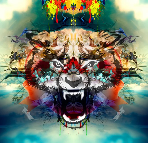 kızgın bir kurt kafası