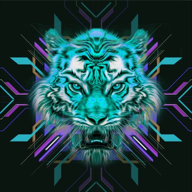 Colorful illustration of tiger