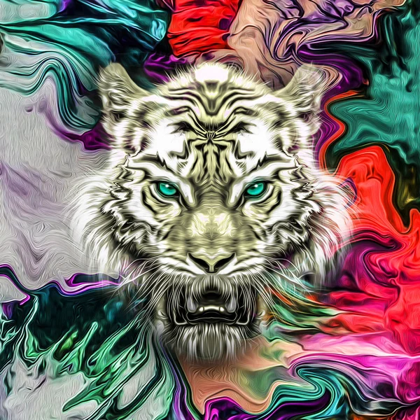 Grafik arka plan üzerinde kaplan