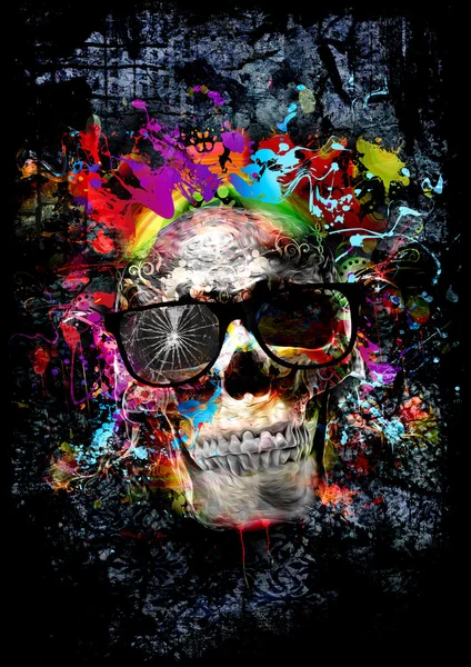Skull on colored background — Stock Photo, Image