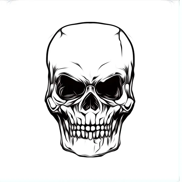 Ilustración del cráneo maligno — Vector de stock