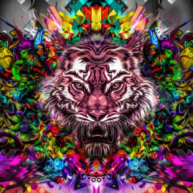 Grafik arka plan üzerinde kaplan