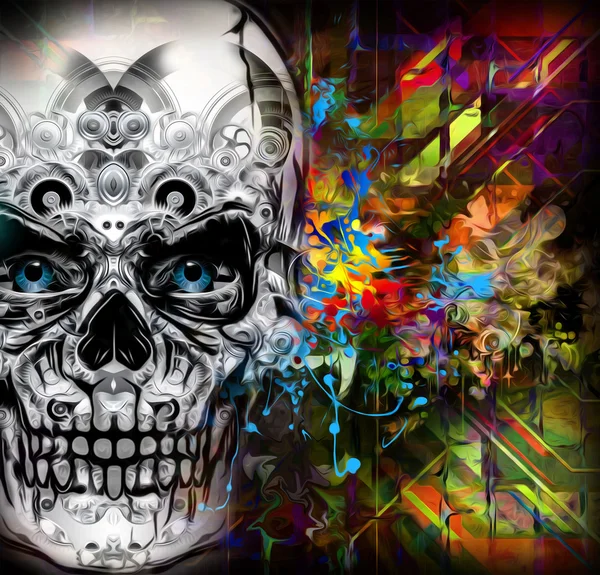 Colorful evil skull — Stock Photo, Image