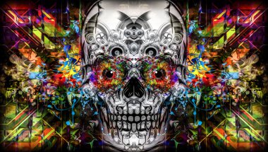 Renkli kötü kafatası