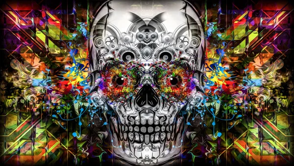 Colorful evil skull — Stock Photo, Image