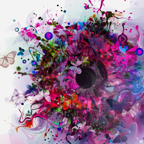 Abstract eye with butterflies — Stock Photo, Image