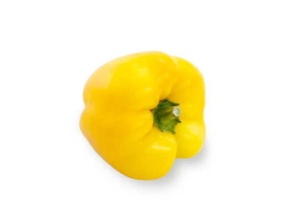 Yellow pepper isolated on white background with a clipping path.