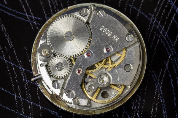 Der Mechanismus der alten Uhr. — Stockfoto