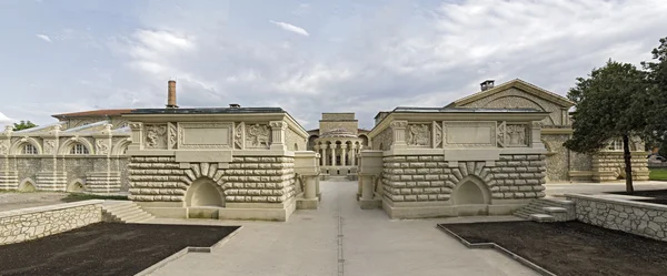 Panorama building mud baths. — Stock Photo, Image