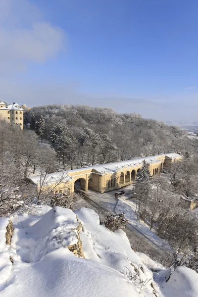 Winterblick auf die "akademische Galerie". Pjatigorsk. — Stockfoto
