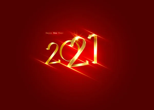 Golden 2021 New Year Logo Copy Space 크리스마스 일러스트 초대장 — 스톡 벡터