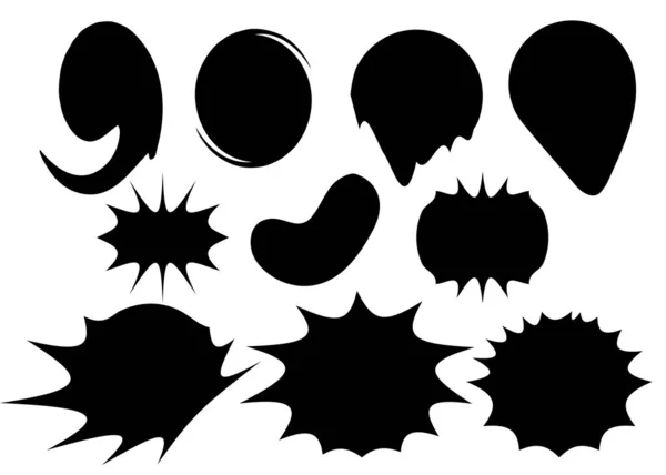 Ρυθμίστε Κύκλους Μαύρο Μελάνι Πιτσιλιές Σχεδιαστικό Στοιχείο Comic Speech Bubble — Διανυσματικό Αρχείο