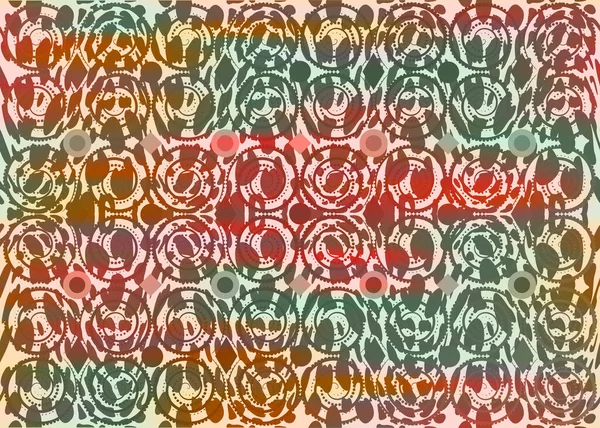アフリカのワックスプリント生地 あなたのデザインのための民族手作りの装飾 ヴィンテージ部族のモチーフ幾何学的なスパイラル要素 カラフルなテクスチャ アフロ繊維アンカラのファッションスタイル パレオラップドレス バティックスタイル — ストックベクタ