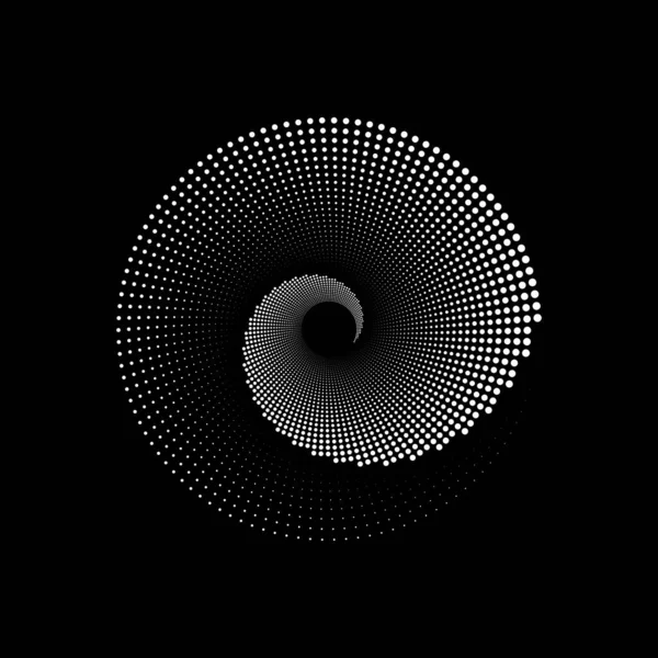 Spirale Halbtonem Hintergrund Logo Design Runde Punkte Textur Geometrischen Art — Stockvektor