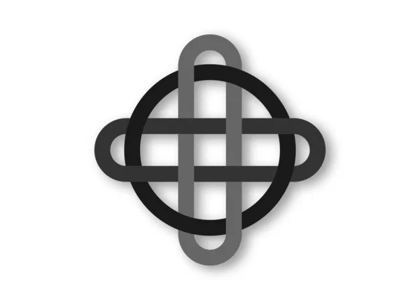 Κέλτικος Κόμπος Σύμπλεγμα Κύκλων Λογότυπο Επικάλυψη Μυστικιστικά Στοιχεία Σημάδι Διάνυσμα — Διανυσματικό Αρχείο