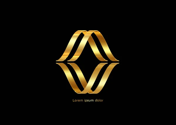 Zlaté Abstraktní Písmeno Zlato Luxusní Obchodní Logo Kov Název Společnosti — Stockový vektor