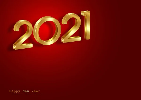 Golden 2021 New Year Logo Banner Copy Space 크리스마스 일러스트 — 스톡 벡터