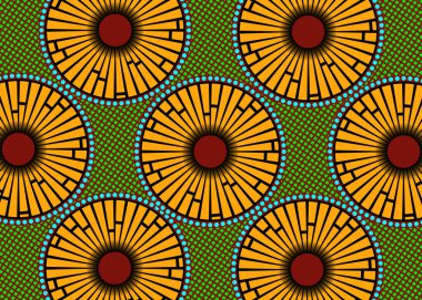 Afrika Balmumu Yazdırma Kumaşı, Etnik el yapımı süs, Afro Etnik çiçekler ve kabile motifleri geometrik elementler. Vektör dokusu, Afrika çizgili tekstil Ankara tarzı