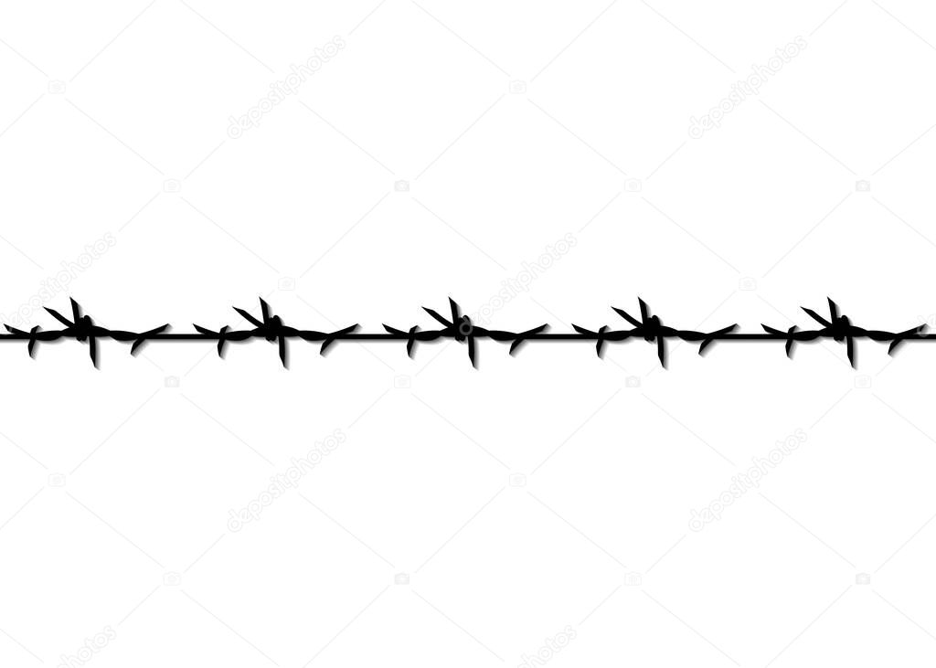 Barbed Wire icon, seamless pattern for political poster, protest against violence and injustice, struggle for freedom, fight for human rights concept, vector illustration isolated on white background 