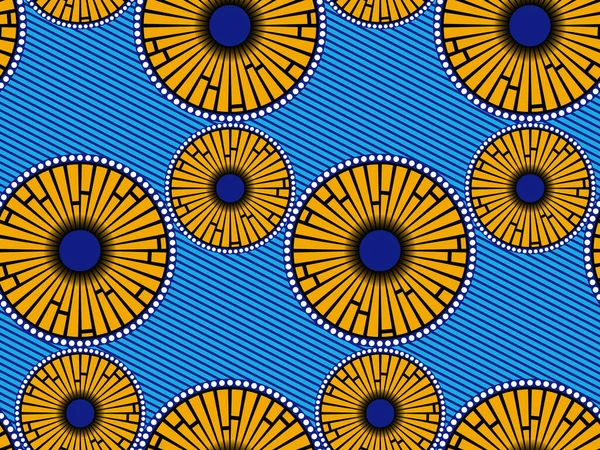 Tecido Impressão Cera Africana Design Sem Costura Ornamento Artesanal Étnico —  Vetores de Stock