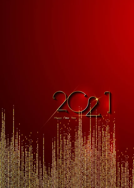 Golden 2021 New Year Banner Copy Space 크리스마스 일러스트 초대장 — 스톡 벡터