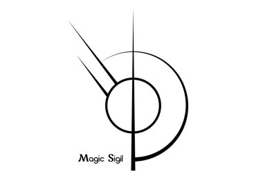 Sigil sigil for protection, wiccan symbolisms. A stylized image of a magic symbol. Can be used in graphic design or tattoo as well as logo. Vector isolated on white background clipart